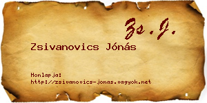 Zsivanovics Jónás névjegykártya