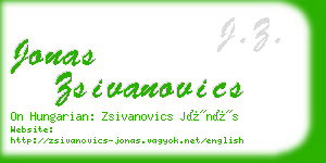 jonas zsivanovics business card